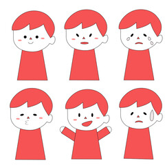 感情　顔　表情　男の子　セット
