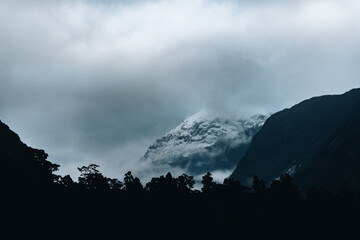 Snow covered peaks in New Zealand