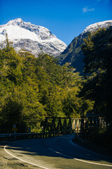 Alpine highway in New Zealand