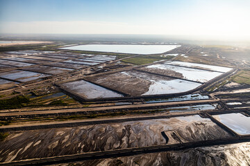 Aerial view of Ft McMurray Tailing ponds Canada - obrazy, fototapety, plakaty