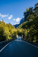 Alpine Road in New Zealand