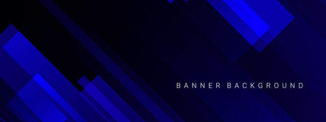 Obraz premium Modern blue geometric banner background for business presentation