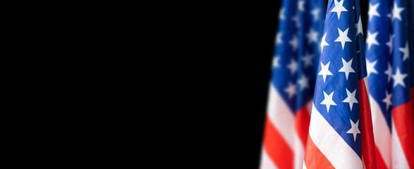 Fototapeta premium American flag on dark background