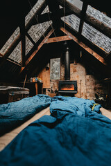 Camping in a cabin