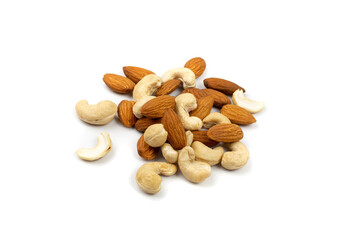 Nut Mix Pile Isolated, Heap of Peeled Nut Kernels