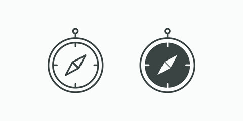 Compass icon vector symbol. navigation, arrow, direction, discovery, guide symbol