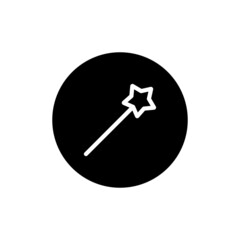 Magic wand icon in black round
