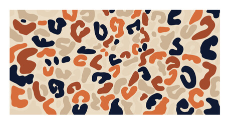 Artistic modern abstraction with a pattern of a leopard skin on a beige background