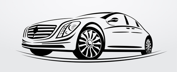 Fototapeta premium Car Logo Abstract Lines Vector. Vector illustration