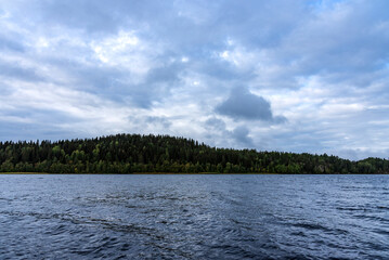 Ladoga Skerries National Park. Beautiful autumn view of Lake Ladoga in the Republic of Karelia.