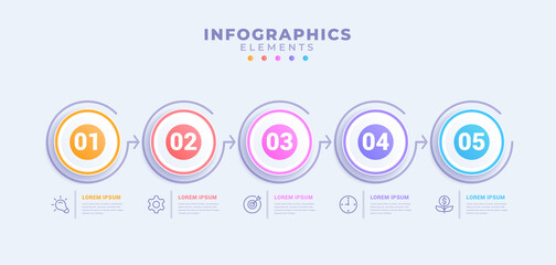 Fototapeta na wymiar Business infographic template with five options or process