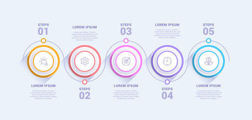 Business infographic template with five options or process