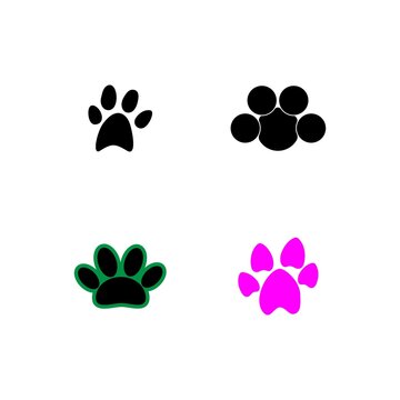 dog footprint logo vektor template