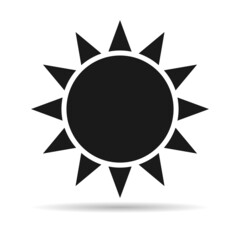 Sun or sunshine icon symbol design, travel beach holiday sign, abstarct vector illustration