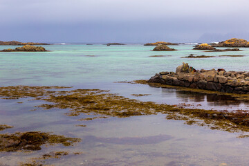 Seascape at Langenes near Oksnes at Vesteralen Islands Norway.