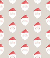 Funny santa claus pattern. Christmas holiday cartoon background