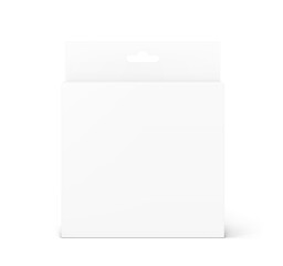 Folding cardboard box with valve and hole. Perfect for placing your design. Vector illustration isolated on white background. Can be use for food, medicine, cosmetic and etc. EPS10.