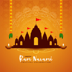 Religious Indian Happy Ram Navami festival greeting background