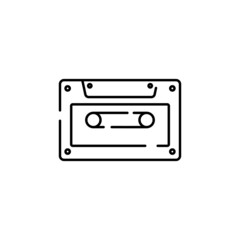 cassette tape thin line icon. sound, music linear icons from technology concept isolated outline sign. Vector illustration symbol element for web design and apps