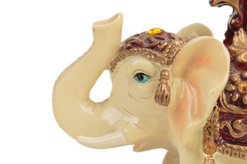 The head of an elephant figurine.