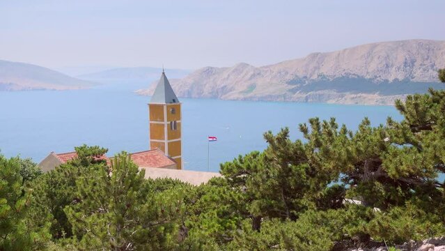 Gorgeous summer view of Castle Baska. Filmed in UHD 4k video.