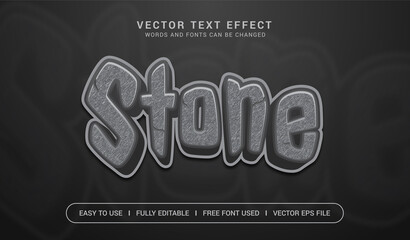 Stone Editable Vector Text Effect.