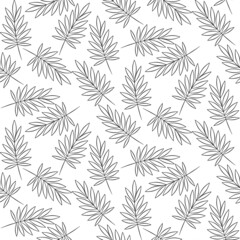 Vector seamless half-drop pattern, with leaves 
