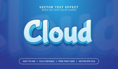 Cloud Editable Vector Text Effect.