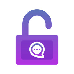 padlock chat logo element design template icon