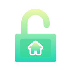 padlock home logo element design template icon