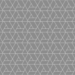 Seamless geometric pattern with white lines on gray background. Simple vector illustration.