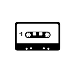 Fototapeta premium Cassette . Black and White Icon Design Element on Isolated White Background