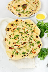 Homemade indian naan bread