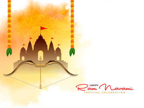 Happy Ram Navami cultural Hindu festival wishes celebration card