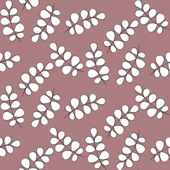 Vector seamless half-drop pattern, with leaves 