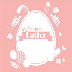 Happy Easter banner. Trendy Easter design with typography. Modern minimalist style. Greeting card, flyer, banner. Colorful postcard. flat cartoon illustration
