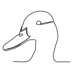 one line continuous drawing of duck head