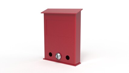 Mailbox render on a white background. 3D rendering