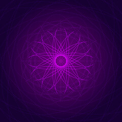Fractal flower background . Abstract purple background . 
Mandala art . 