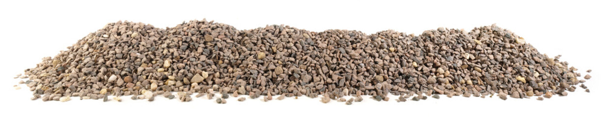 Kies isoliert auf weiß - Kieselsteine Panorama