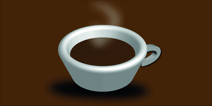white Coffee cup in brown background.minimal concept idea creative.coffee cup