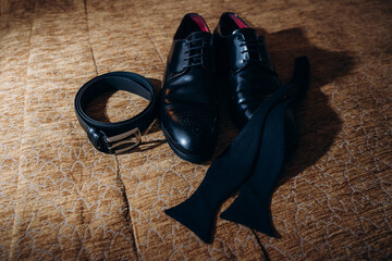 men's accessories, layout of the groom's details