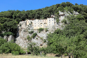 panorama of the Convent of the city of Greccio where San Francisco created the first crib in the world