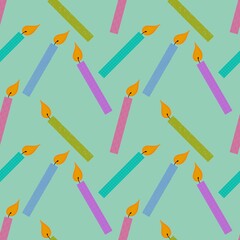 Birthday seamless candles pattern for fabrics and packaging and gifts and cards and wrapping paper and kids