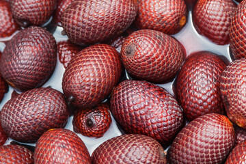 Mauritia flexuosa Aguaje. Exotic fruit of America