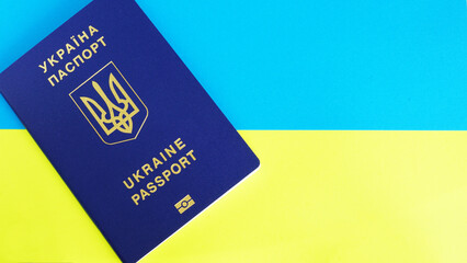 Ukrainian passport is shown on the photo
