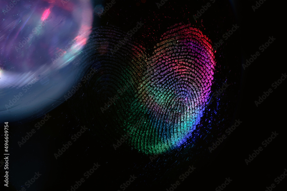 Leinwandbilder beautiful abstract multicoloured fingerprint on background texture for design. macro photography vie