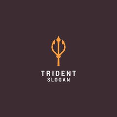Trident logo icon design template. Elegant, luxury, premium vector