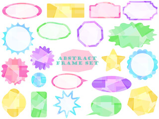 抽象ランダム模様のカラフルフレーム背景セット