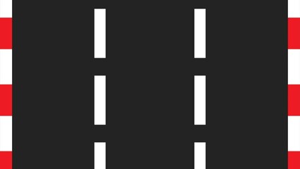 Start to Finish Race Track from Top View, Three Lane Moving Road Animation, 2D Vertical Race Road Animation for Games, Music, Videos, Race Road Animation - Powered by Adobe